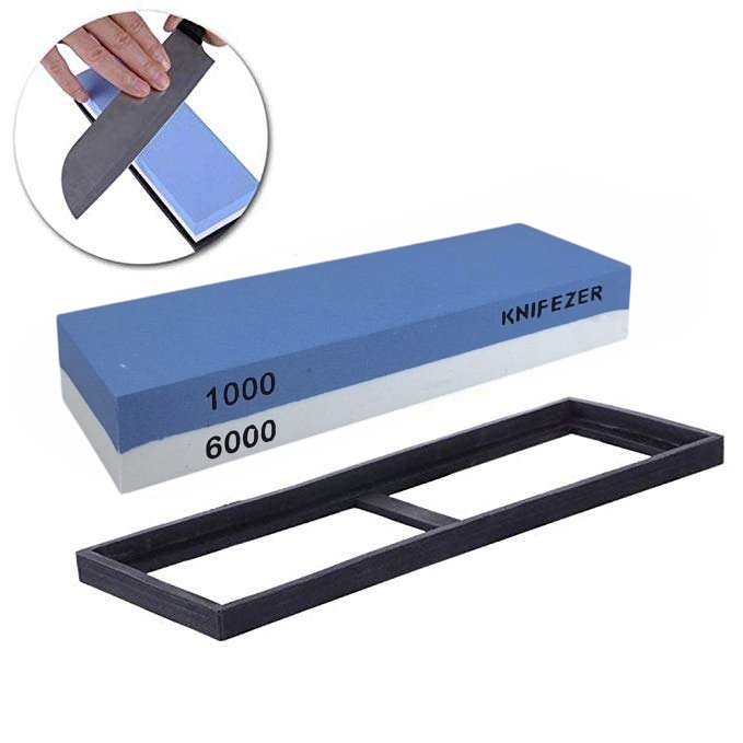 Gambar produk KNIFEZER Batu Asah Pisau Whetstone Knife Sharpener 2 Side 1000/6000 - H16