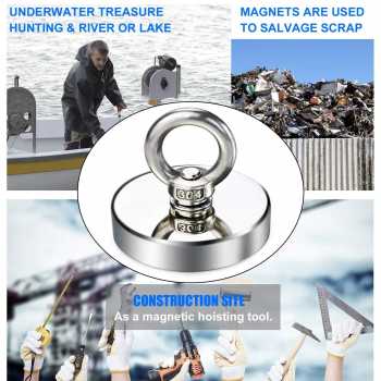 Gambar produk SINIJI Magnet Gantungan Round Hook Strong Neodymium 6kg - J16