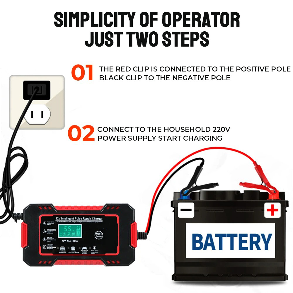 RJTianye Charger Aki Mobil Intelligent Battery Charger 12V 6A - RJ-C120501A Gambar produk RJTianye Charger Aki Mobil Intelligent Battery Charger 12V 6A - RJ-C120501A