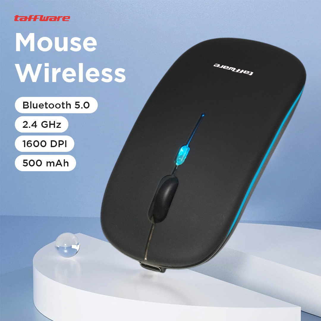 Taffware Mouse Wireless Bluetooth Optical 2.4GHz Silent Click 1600DPI - DC001 Gambar produk Taffware Mouse Wireless Bluetooth Optical 2.4GHz Silent Click 1600DPI - DC001