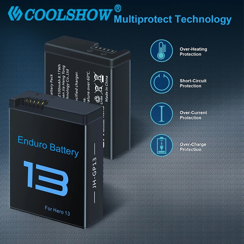 COOLSHOW Baterai Kamera Aksi GoPro Hero 13 Rechargeable 2100mAh - CL-210 Gambar produk COOLSHOW Baterai Kamera Aksi GoPro Hero 13 Rechargeable 2100mAh - CL-210