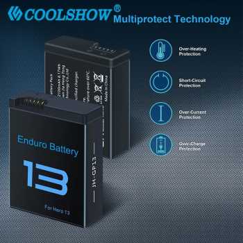 Gambar produk COOLSHOW Baterai Kamera Aksi GoPro Hero 13 Rechargeable 2100mAh - CL-210