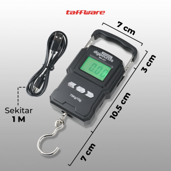Gambar produk Taffware Digipounds Timbangan Koper Tas Digital Scale 75kg 0.01kg - WH-A27