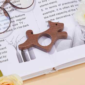 Gambar produk SHINKY Pembatas Halaman Buku Book Page Holder Aesthetic Walnut Wood Dog - SH-74