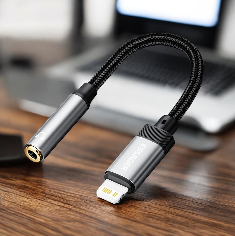 ESSAGER Kabel Adapter Audio 3.5mm Jack Female Lightning - ZY0G Gambar produk ESSAGER Kabel Adapter Audio 3.5mm Jack Female Lightning - ZY0G