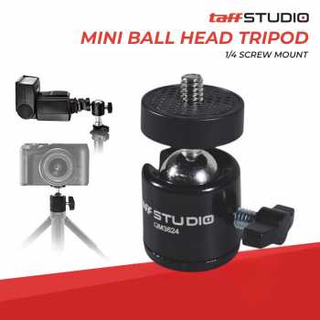 Gambar produk TaffSTUDIO Mini Ball Head Tripod Kamera DSLR 360 Swivel 1/4 Inch - QM3624