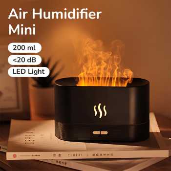 REUP Air Humidifier Mini Ultrasonic Aroma Diffuser Flame Light 200ml - DQ701