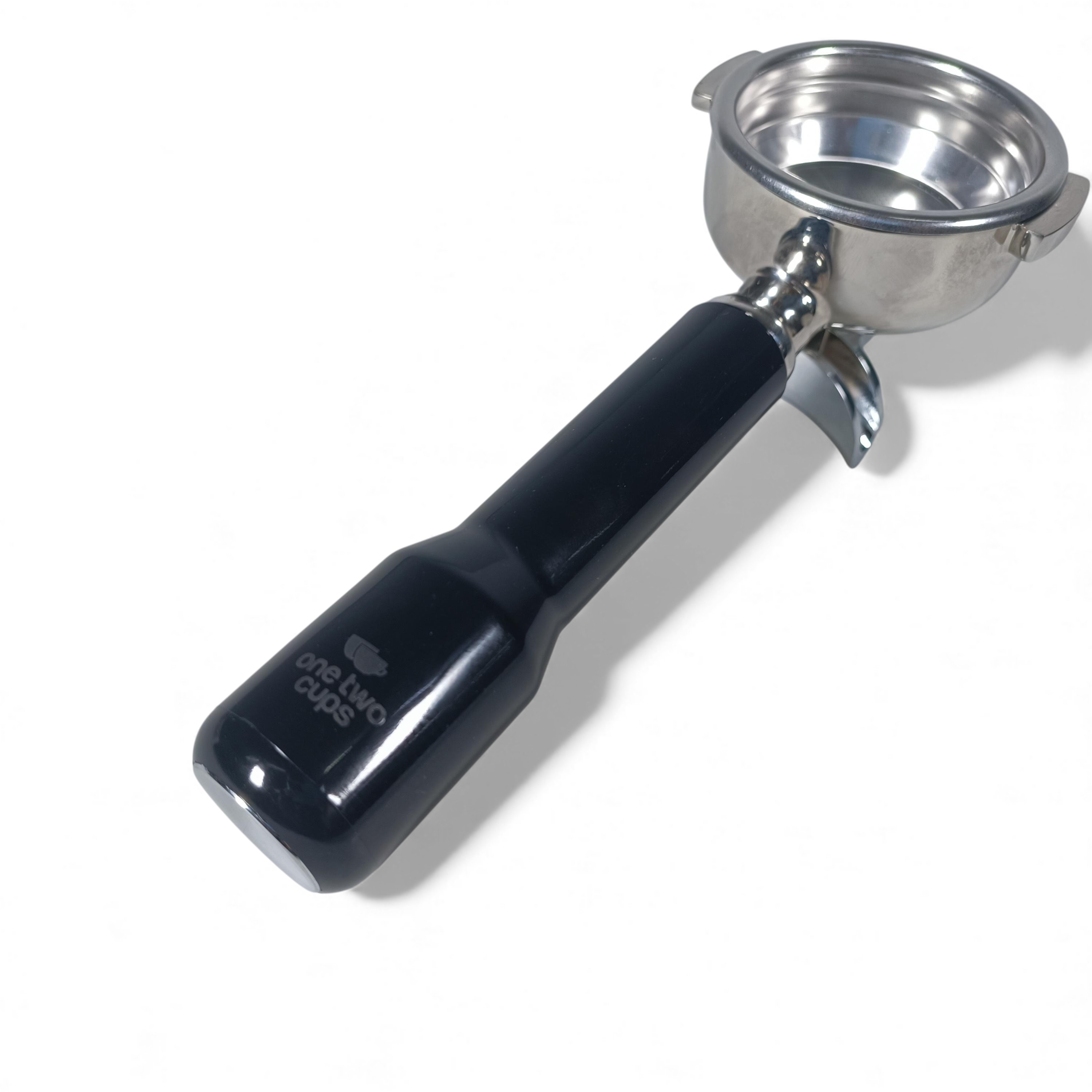 One Two Cups Portafilter Double Spout Stainless Steel 58mm Plastik - AL304 Gambar produk One Two Cups Portafilter Double Spout Stainless Steel 58mm Plastik - AL304