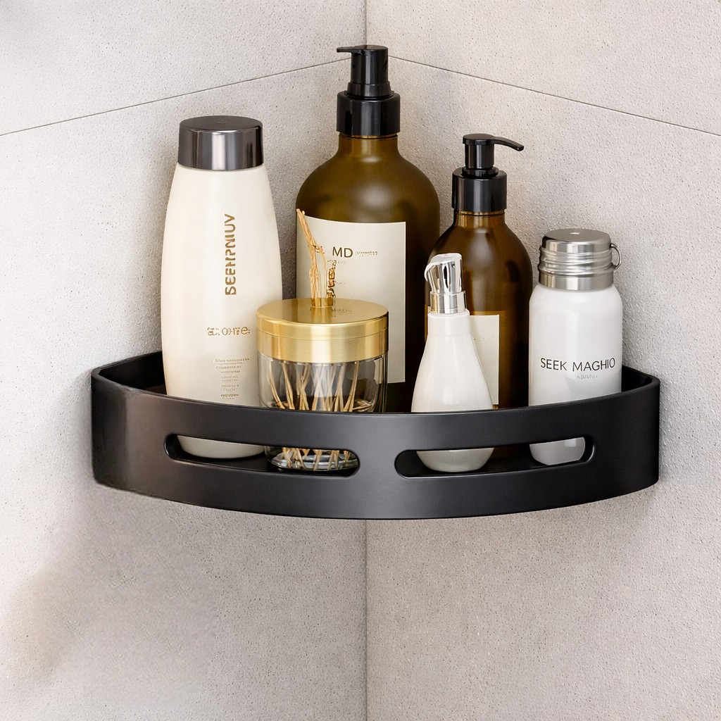 Gambar produk Lovelyduo Rak Sudut Kamar Mandi Bathroom Corner Shelf Aluminium - LV30