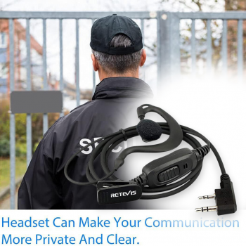 RETEVIS Headset Mikrofon In-ear C Type for HT Walkie Talkie 2 Pin - EEK004