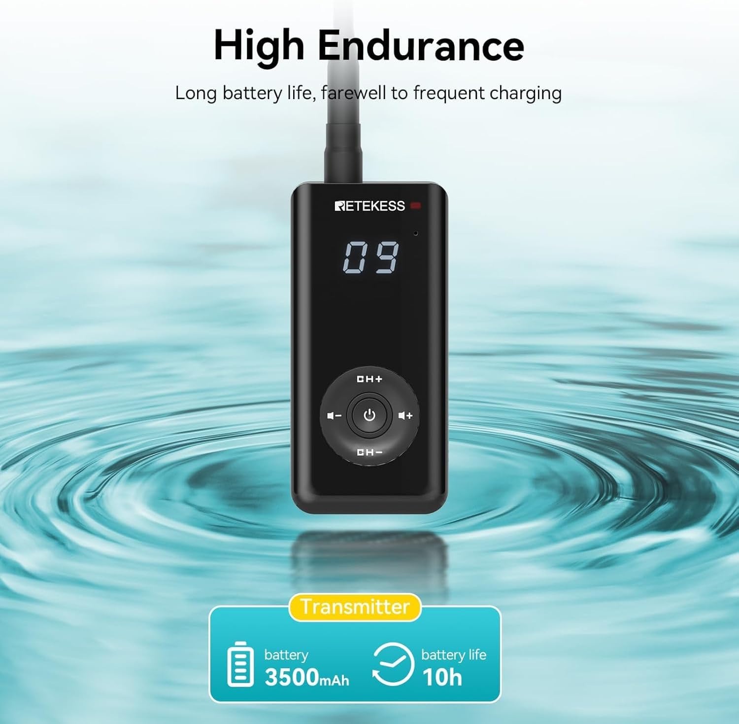 RETEKESS Underwater Communicator Swimming Transmitter 3500mAh - TT120 Gambar produk RETEKESS Underwater Communicator Swimming Transmitter 3500mAh - TT120