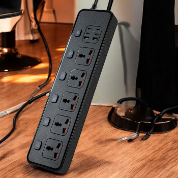 Gambar produk SHEPSON Stop Kontak Kabel USB Type C 13A 100-250V 3250W 1.8M 5 Lubang - BKL-25