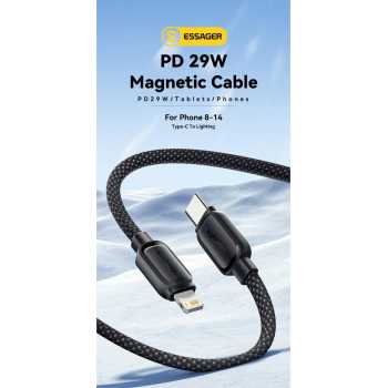 ESSAGER Kabel Data Type C to Lightning Fast Charging Magnetic 29W 1M - ES-X56