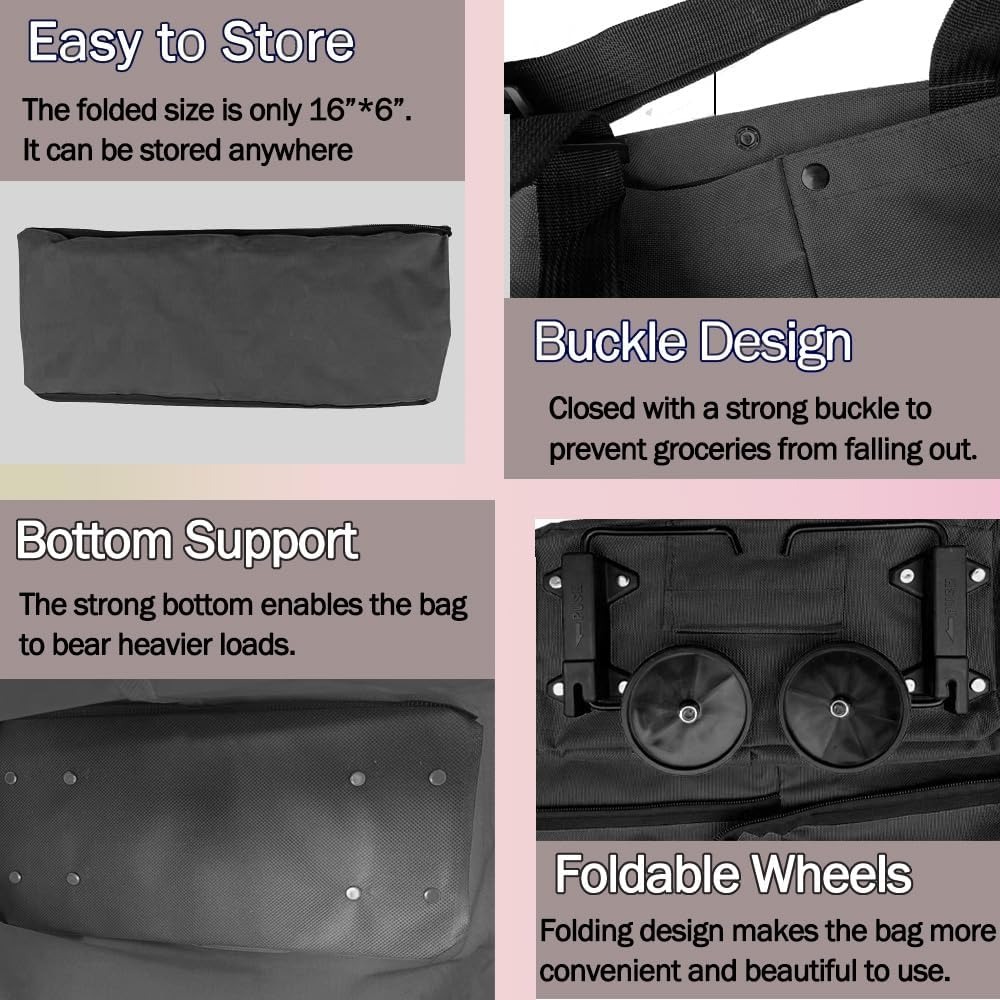 Gambar produk SAKU Troli Belanja Lipat Grocery Shopping Cart Foldable Oxford Fabric - SK-60