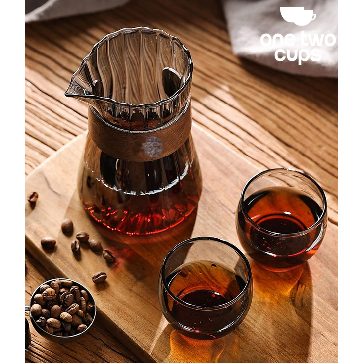 One Two Cups Teko Kopi Pour Over Coffee Server Glass Carafe 500ml - FM-5ML2 Gambar produk One Two Cups Teko Kopi Pour Over Coffee Server Glass Carafe 500ml - FM-5ML2