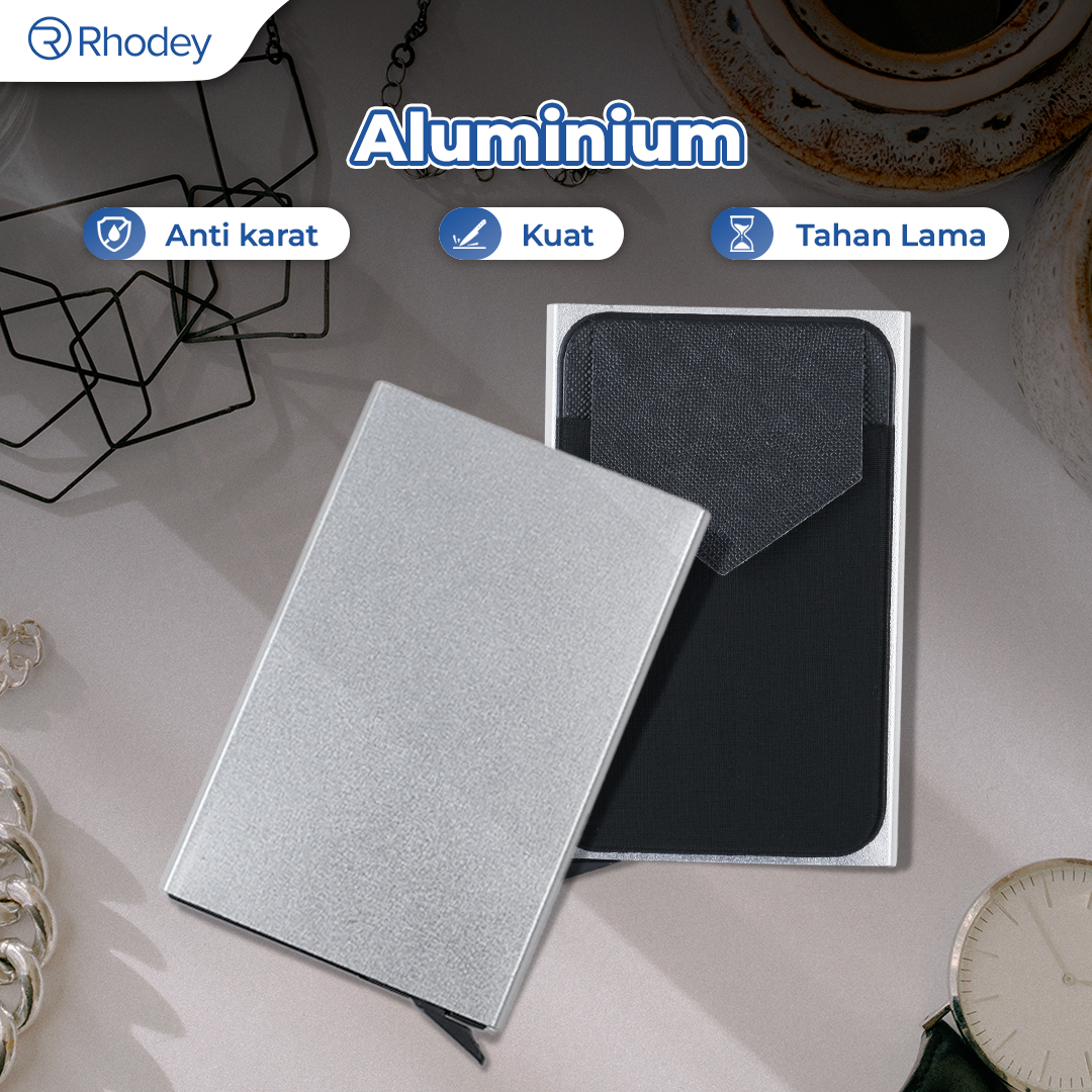 Rhodey Dompet Kartu Slim Slider Aluminium Anti RFID - G883 Gambar produk Rhodey Dompet Kartu Slim Slider Aluminium Anti RFID - G883