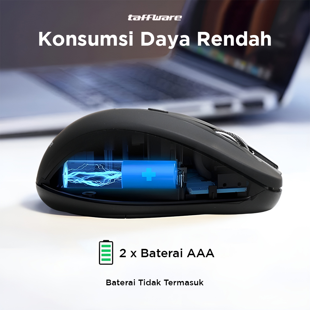 Taffware Mouse Bluetooth Wireless Optical Ergonomic Design 1600DPI - PWM-601 Gambar produk Taffware Mouse Bluetooth Wireless Optical Ergonomic Design 1600DPI - PWM-601