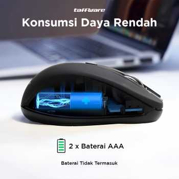 Gambar produk Taffware Mouse Bluetooth Wireless Optical Ergonomic Design 1600DPI - PWM-601