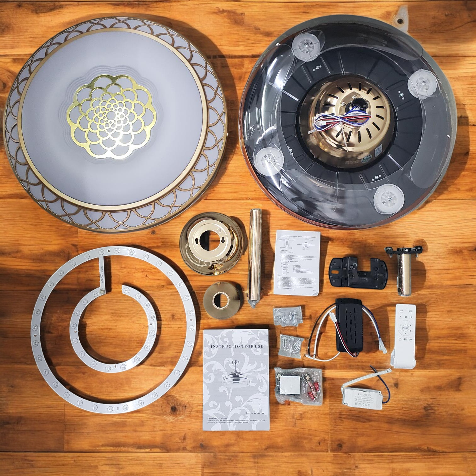 Gambar produk SOVE Kipas Angin Gantung Lampu LED Tri Color with Remote Control 48 Inch - LCH-28