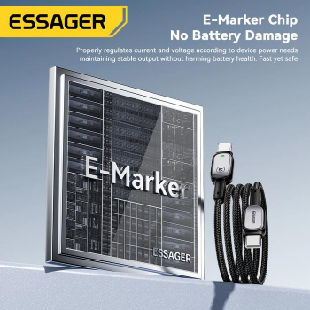 Gambar produk ESSAGER Charging Cable USB Type C to USB Type C 480Mbps 60W 1M - EXCTT2-CZ0G-P