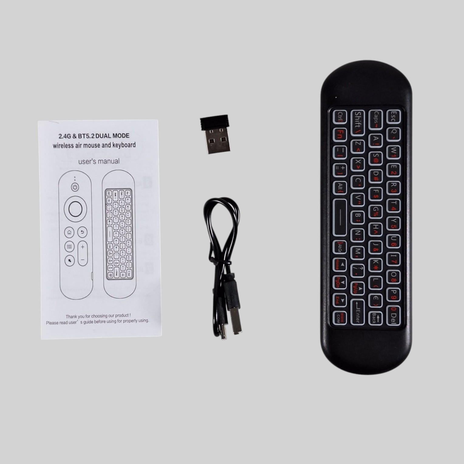 Gambar produk Kebidumei Air Mouse Wireless Keyboard Remote Backlit 7 Colors 250mAh - M5
