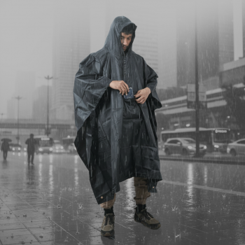 Gambar produk YOWER Jas Hujan Ponco Anti Rembes 3in1 Polyester Waterproof Raincoat - Y03