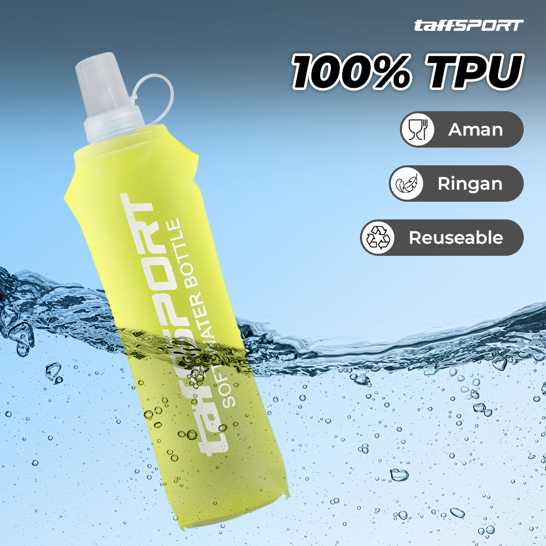TaffSPORT Botol Minum Soft Flask Foldable Sport Water TPU 500 ml - TF009 Gambar produk TaffSPORT Botol Minum Soft Flask Foldable Sport Water TPU 500 ml - TF009