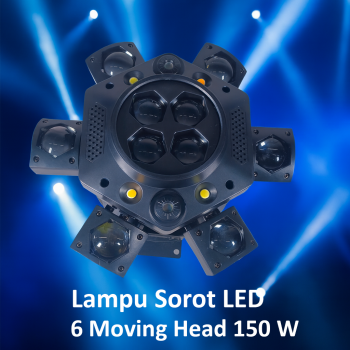 LINHUA Lampu Sorot LED Laser Beam Disco RGBW 6 Moving Head 150W - LHEDL-52