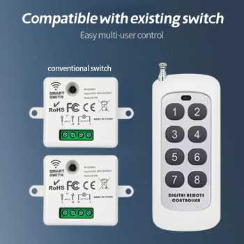 Gambar produk YULO Wireless Relay Switch Remote Control 433 MHz EV1527 220V 10A - YL-22