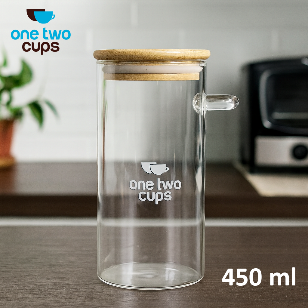 One Two Cups Toples Kaca Penyimpanan Makanan Storage with Bamboo Lid 450ml - FM-LD1 Gambar produk One Two Cups Toples Kaca Penyimpanan Makanan Storage with Bamboo Lid 450ml - FM-LD1