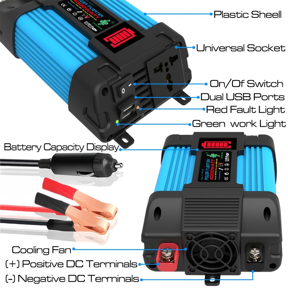 Taffware Power Inverter Mobil Modified Sine Wave 12V to AC 220V 6000W - NBR6000W Gambar produk Taffware Power Inverter Mobil Modified Sine Wave 12V to AC 220V 6000W - NBR6000W