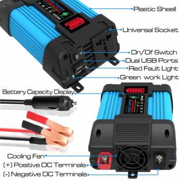 Gambar produk Taffware Power Inverter Mobil Modified Sine Wave 12V to AC 220V 6000W - NBR6000W