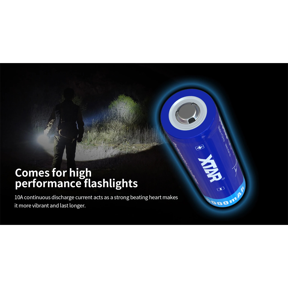 XTAR Baterai Rechargeable 21700 5000mAh 3.6V 1 PCS - XT50 Gambar produk XTAR Baterai Rechargeable 21700 5000mAh 3.6V 1 PCS - XT50