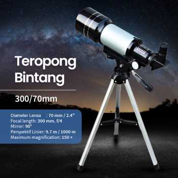 Gambar produk FocStar Teropong Bintang Monocular Astronomical Telescope 300/70mm - F30070M