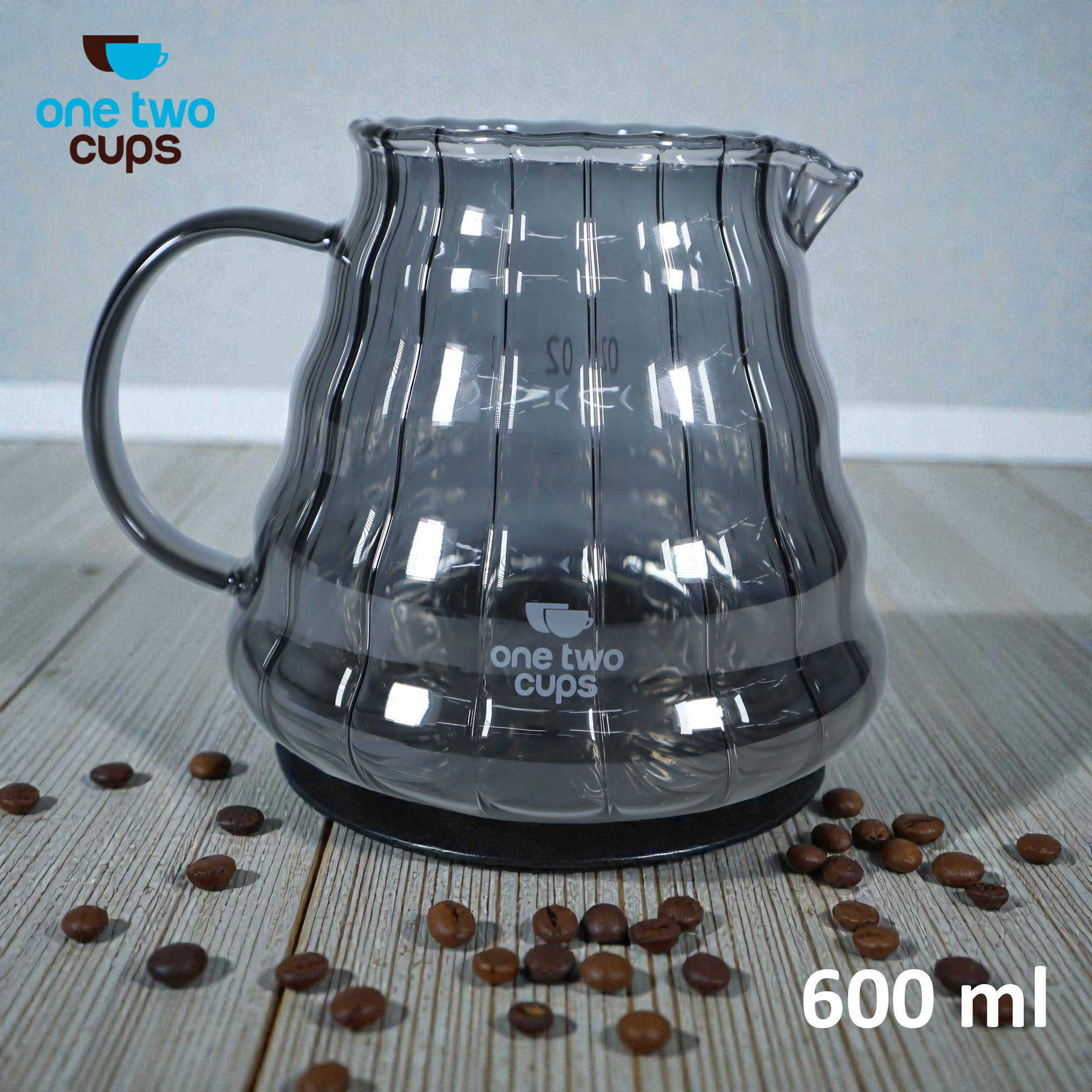 One Two Cups Teko Kopi Coffee Server V60 Drip Pour Over Borosilicate 600ml - XGS-36/60 Gambar produk One Two Cups Teko Kopi Coffee Server V60 Drip Pour Over Borosilicate 600ml - XGS-36/60