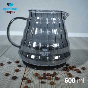 One Two Cups Teko Kopi Coffee Server V60 Drip Pour Over Borosilicate - XGS-36/60