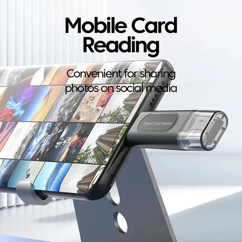 NIUTO Card Reader 4in1 USB 2.0 USB Type C OTG SD Card MicroSD - NT-41 Gambar produk NIUTO Card Reader 4in1 USB 2.0 USB Type C OTG SD Card MicroSD - NT-41