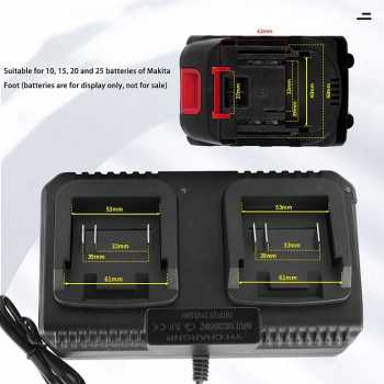 Gambar produk OUTDO Charger Baterai Bor Listrik 2 Slot EU Plug 3A for Makita 21V - 90030-CH