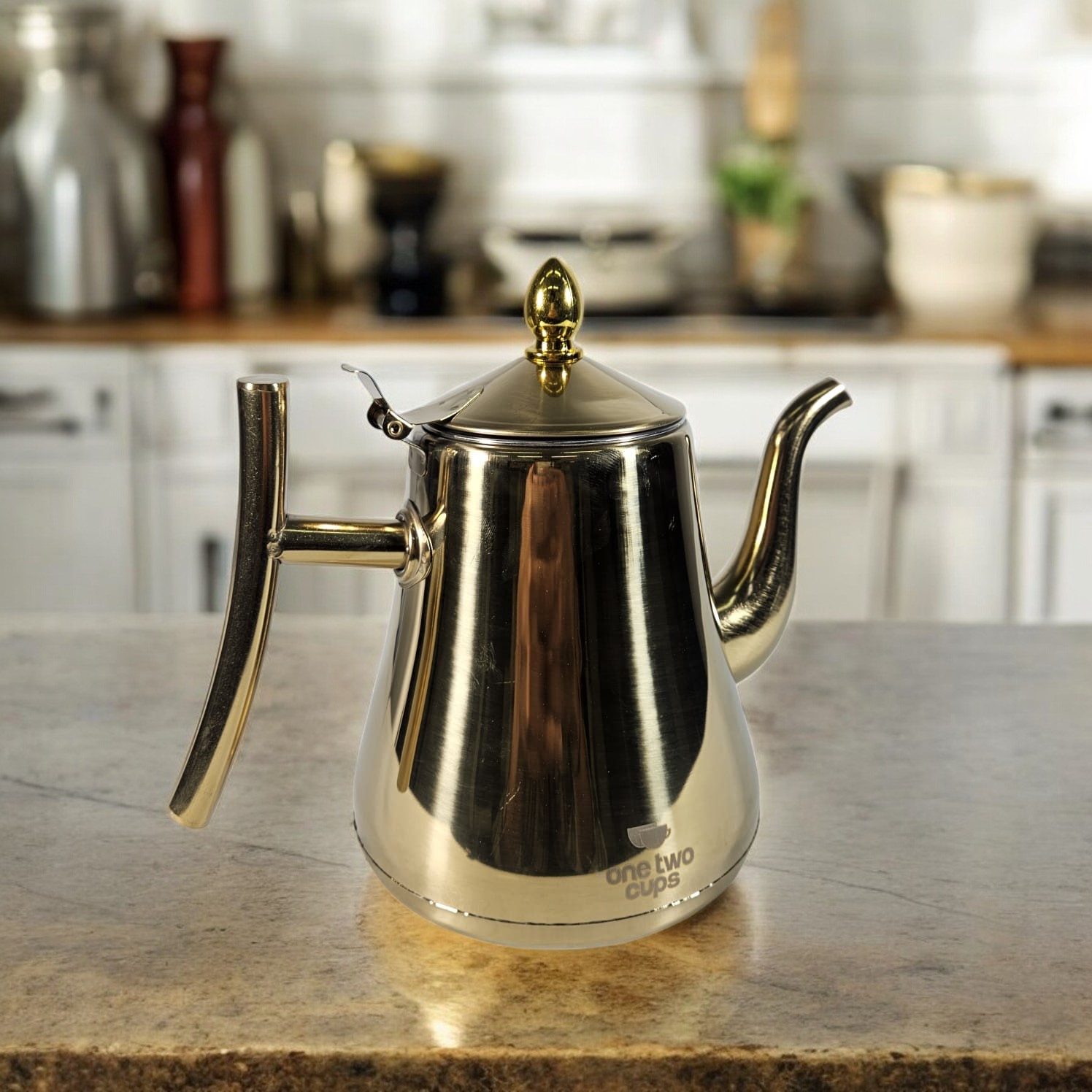 Gambar produk One Two Cups Teko Air Panas Teh Kopi Kettle Teapot 1.3L with Filter - HS4012