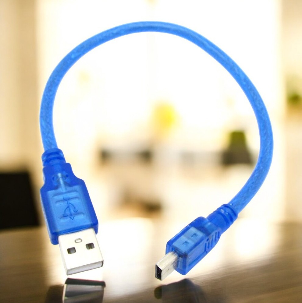 Kabel Konverter Data USB Type A Male ke Mini USB Male Cable 30cm - TH03 Gambar produk Kabel Konverter Data USB Type A Male ke Mini USB Male Cable 30cm - TH03