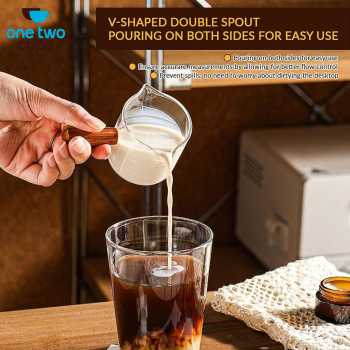 Gambar produk One Two Cups Gelas Takar Kopi Espresso Measuring Double Mouth 150ml - JK-150