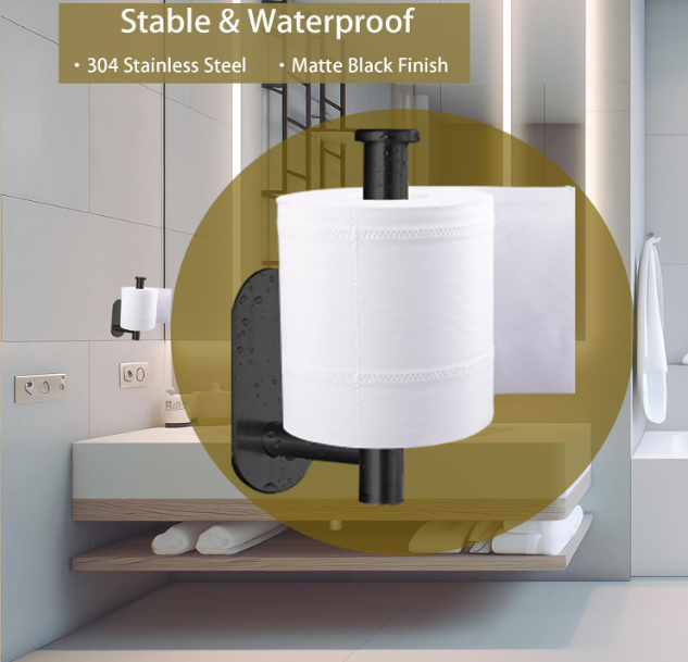 HOUSEEN Gantungan Tempat Tisu Toilet Paper Holder Stainless Steel 304 - H225 Gambar produk HOUSEEN Gantungan Tempat Tisu Toilet Paper Holder Stainless Steel 304 - H225