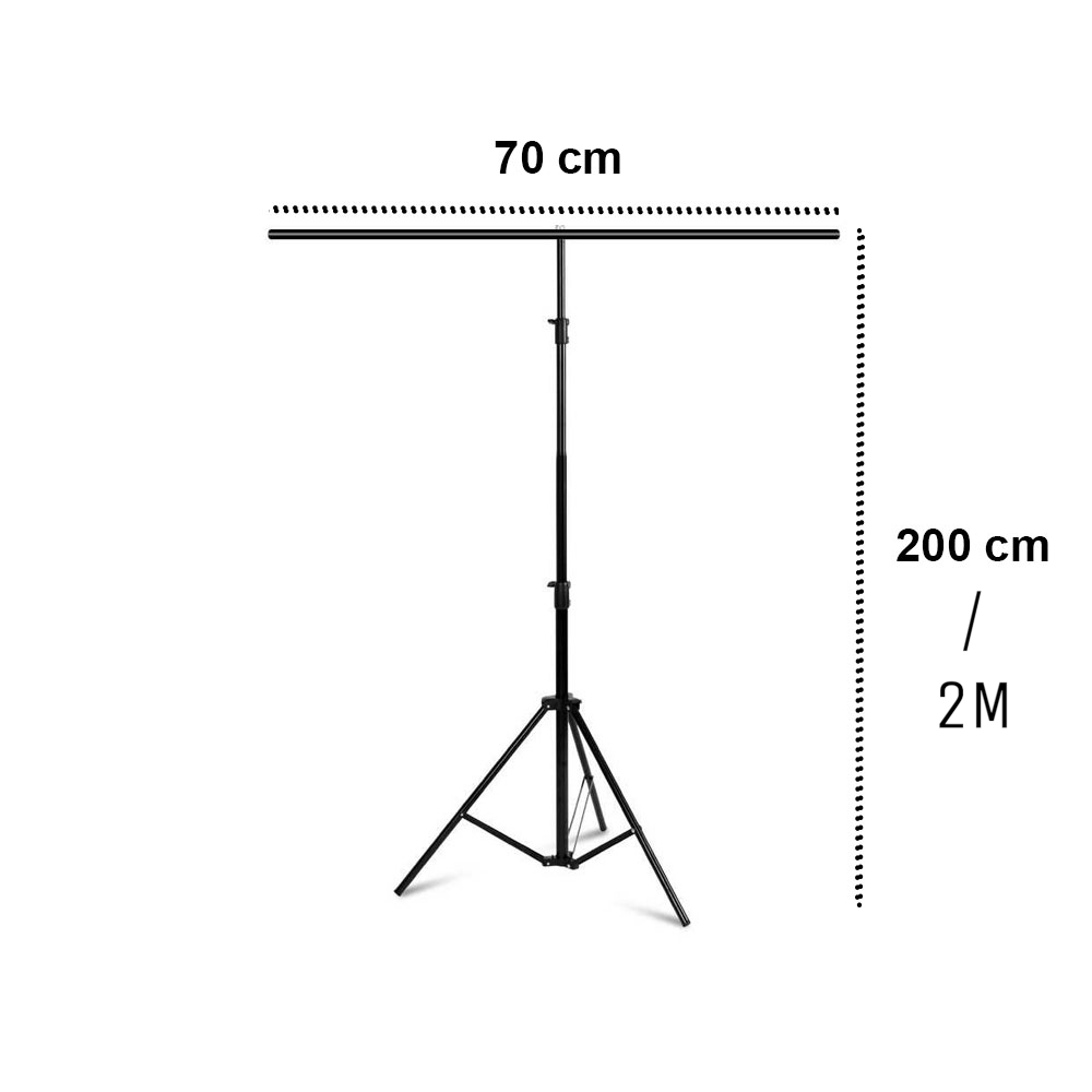 TaffSTUDIO Bracket Stand Backdrop Foto Studio T-Shape with 2 Clip 70x200cm - M138 Gambar produk TaffSTUDIO Bracket Stand Backdrop Foto Studio T-Shape with 2 Clip 70x200cm - M138