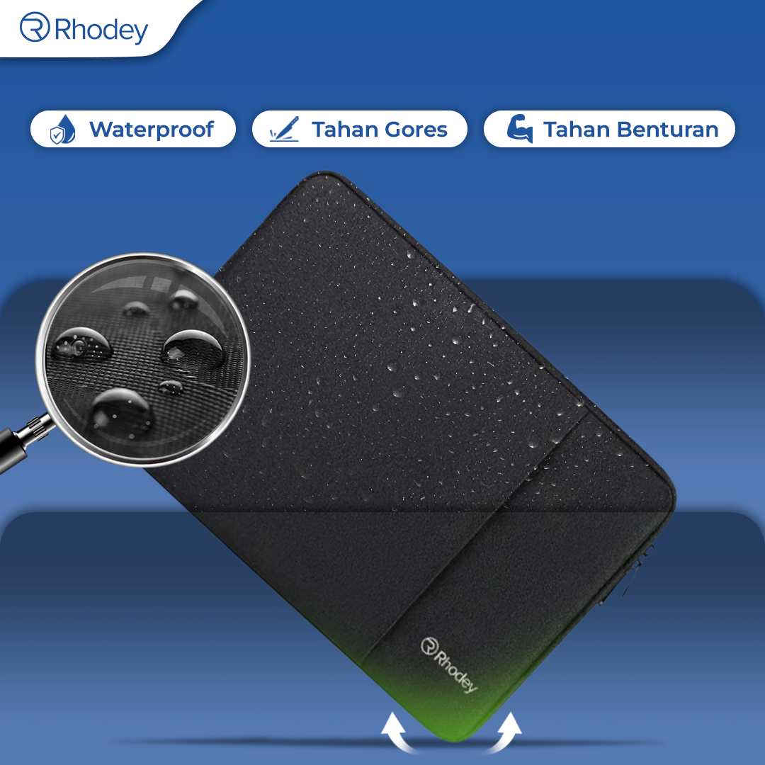 Rhodey Sleeve Case Laptop Waterproof Polyester Neoprene Bag 11/12 Inch - L123F Gambar produk Rhodey Sleeve Case Laptop Waterproof Polyester Neoprene Bag 11/12 Inch - L123F