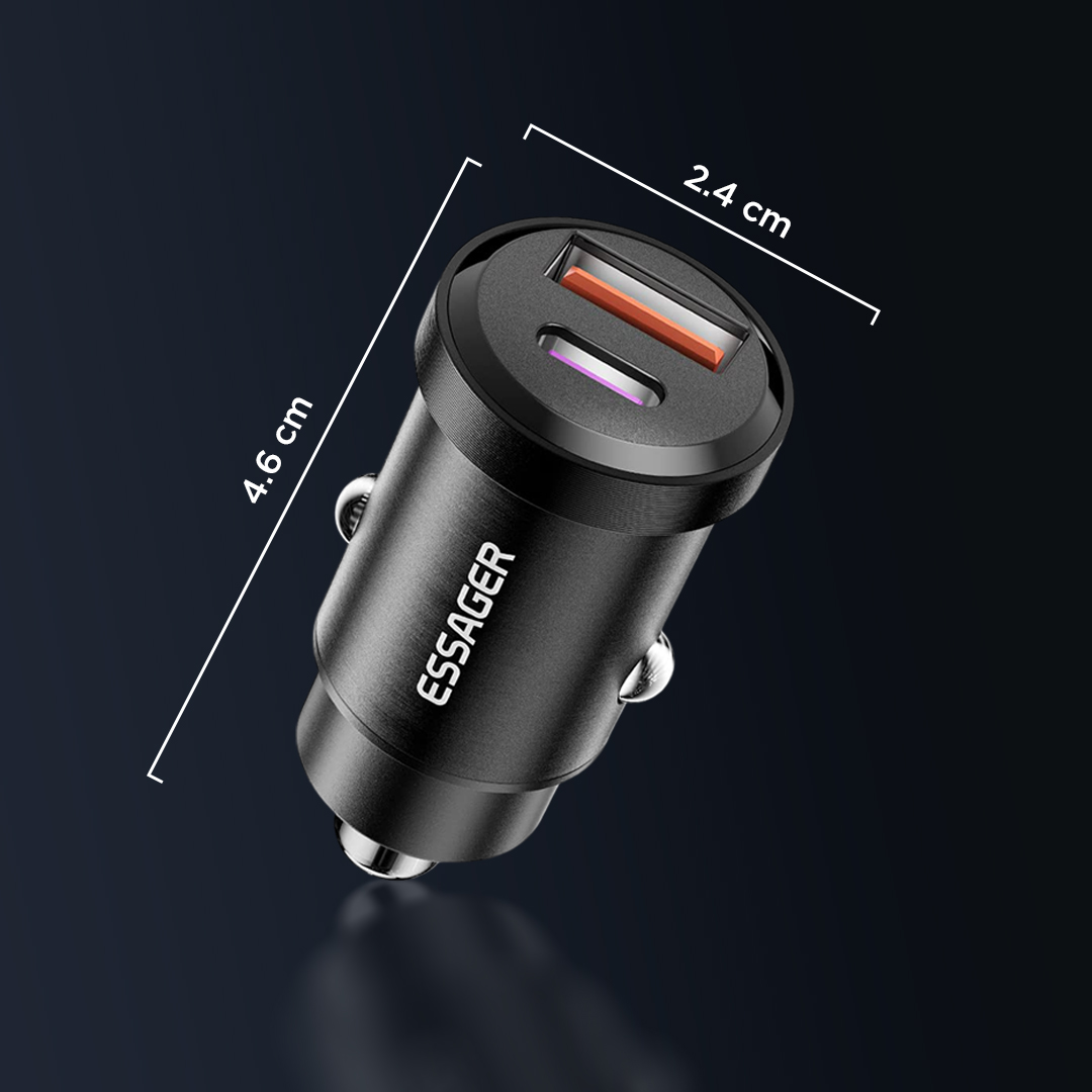 ESSAGER Car Charger Mobil Fast Charging PD QC 4.0 USB Type C Port 45W - ECCAC45-TL01-P Gambar produk ESSAGER Car Charger Mobil Fast Charging PD QC 4.0 USB Type C Port 45W - ECCAC45-TL01-P