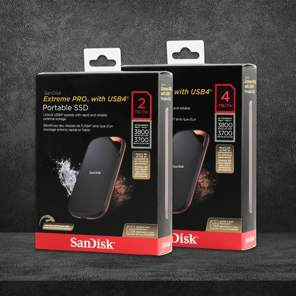 Gambar produk SanDisk Extreme PRO Portable SSD 3800MB/s USB Type C 4.0 4TB - SDSSDE82