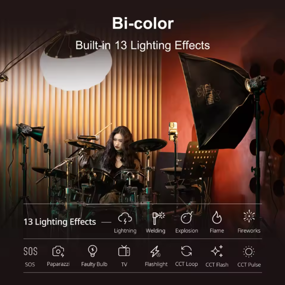Zhiyun Lampu Studio Fotografi COB LED 2in1 Color Bowens Mount 300W - B300 UK Gambar produk Zhiyun Lampu Studio Fotografi COB LED 2in1 Color Bowens Mount 300W - B300 UK
