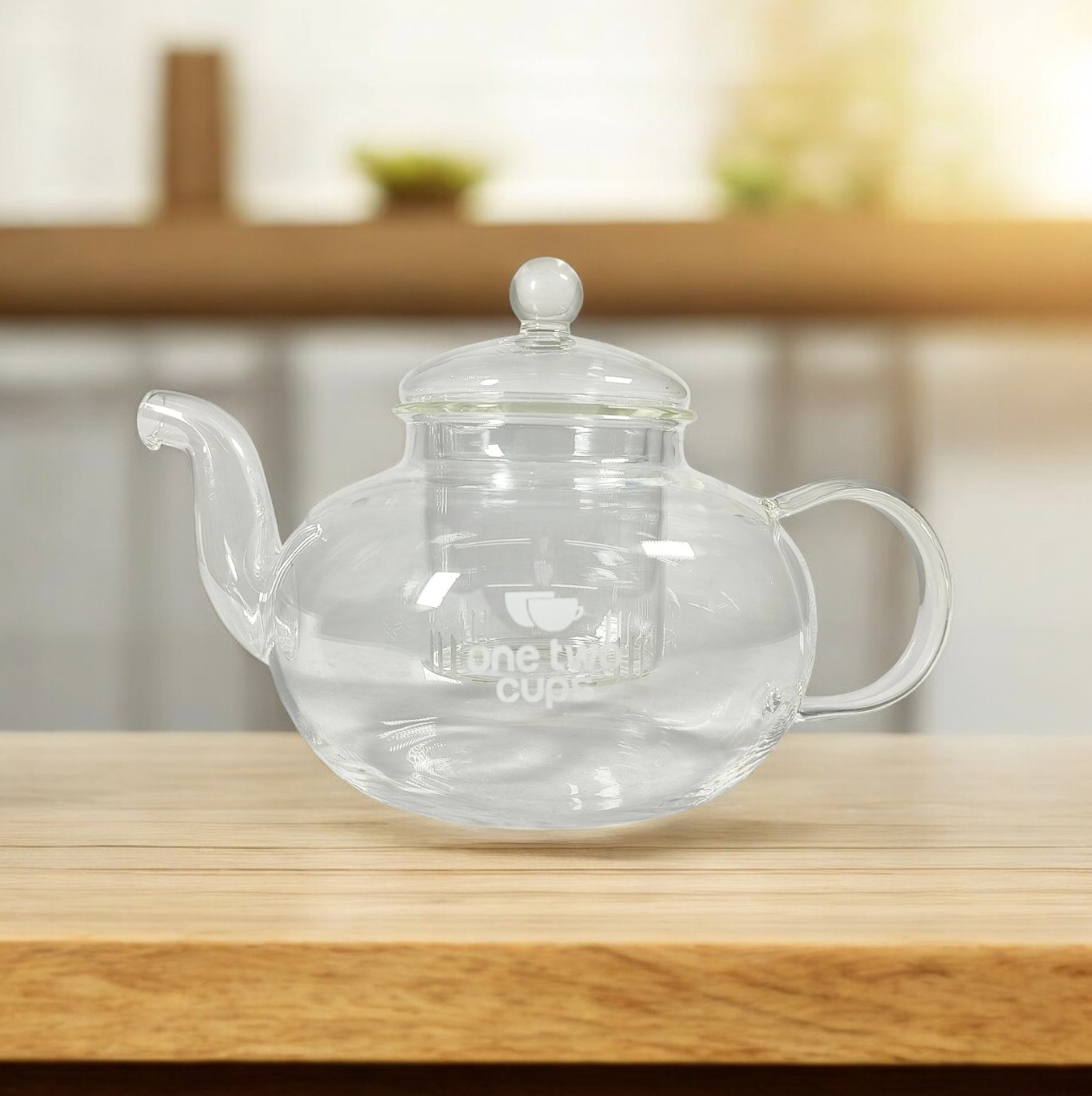One Two Cups Teko Teh Kaca Saringan Tahan Panas Api Teapot 800ml - 8CV102 Gambar produk One Two Cups Teko Teh Kaca Saringan Tahan Panas Api Teapot 800ml - 8CV102