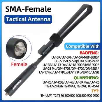 Gambar produk ABBREE Antena HT Walkie Talkie Radio Dual Band SMA-Female 144/430MHz - ABB33
