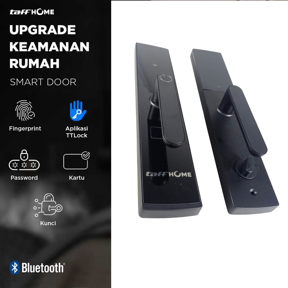 TaffHOME Smart Door Lock Fingerprint Password Card TTLock App - F15 Gambar produk TaffHOME Smart Door Lock Fingerprint Password Card TTLock App - F15